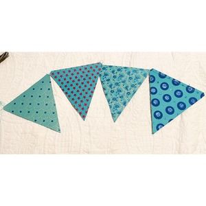 Pennant Banner Turquoise Blue 10 Ft Designs Triangles Party Room Decorations